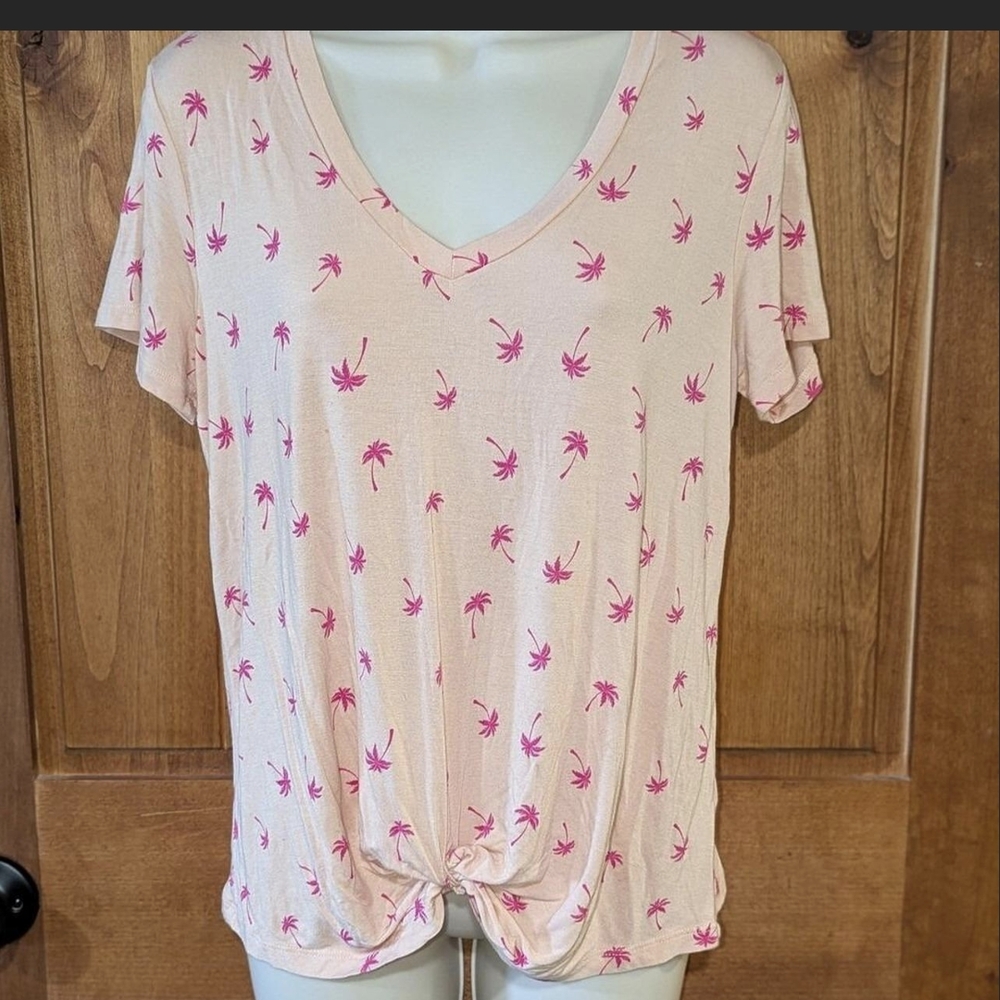 No Boundaries‎ Pink Tie Front Short Sleeve T-Shirt